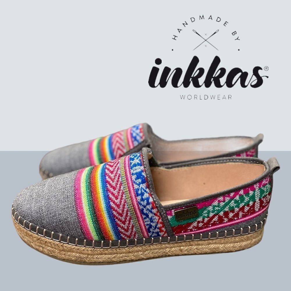 NIB Inkkas "Slate" Espadrille Platform Loafers 6 7